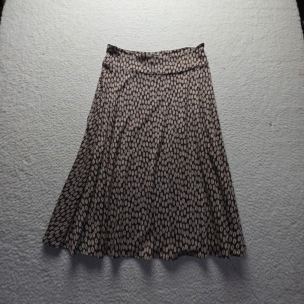 Josephine Chaus Skirt Womens Medium Brown Geometric A-Line Midi Jersey Stretch